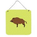 Micasa Wild Boar Pig Green Wall or Door Hanging Prints, 6 x 6 in. MI627820